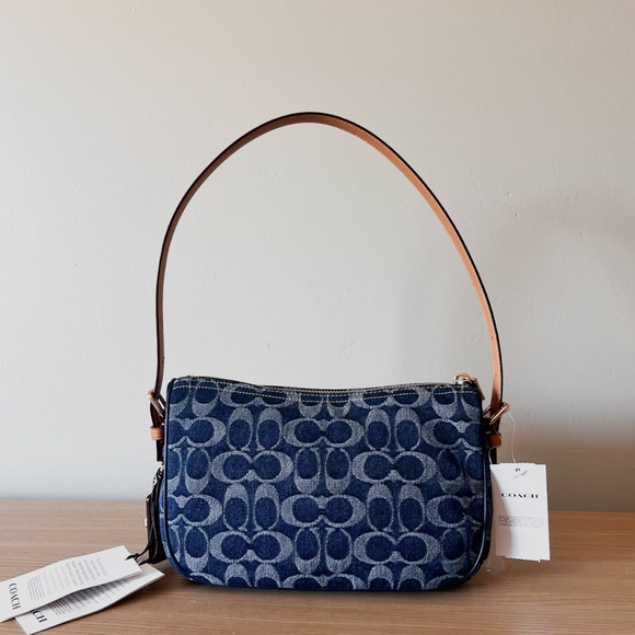 NWT COACH CY701 Kailey Shoulder Bag In Signature Denim  Coach Kailey Signature Denim Shoulder Bag